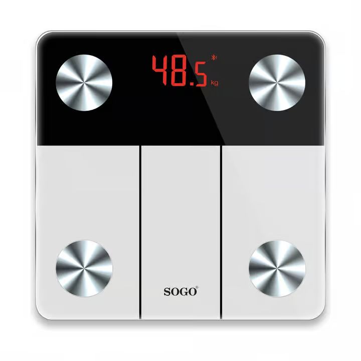 Sogo Elektrisk Bluetooth Personvægt - Max 180 kg - Målepræcision 100 g - App til data