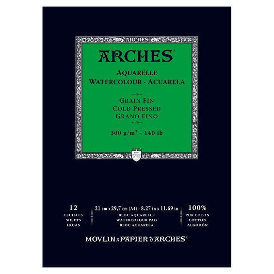 Arches Watercolor Pad CP A4 300gm 12 sheets