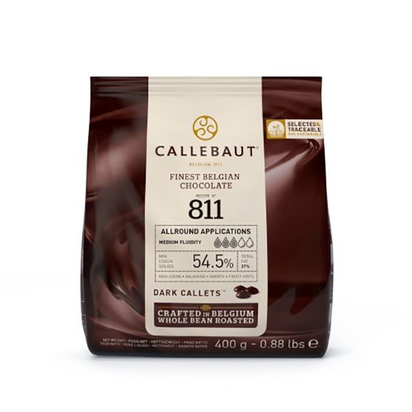 callebaut chokolade mørk, 400g - (54,5%)
