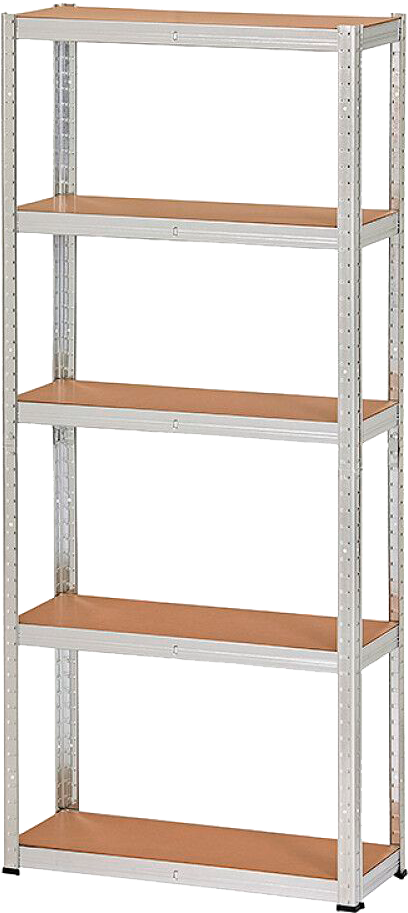 Værkstedsreol 75kg 5 Hylder Dybde 30cm Galvaniseret Stål Mdf