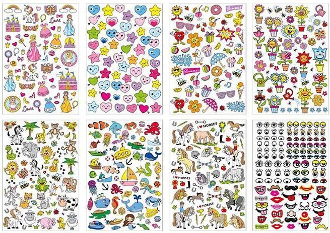 PlayBox Klistermærker 500 stk. Prinsesser/Dyr/Blomster/m.m. OneSize Klistermærker