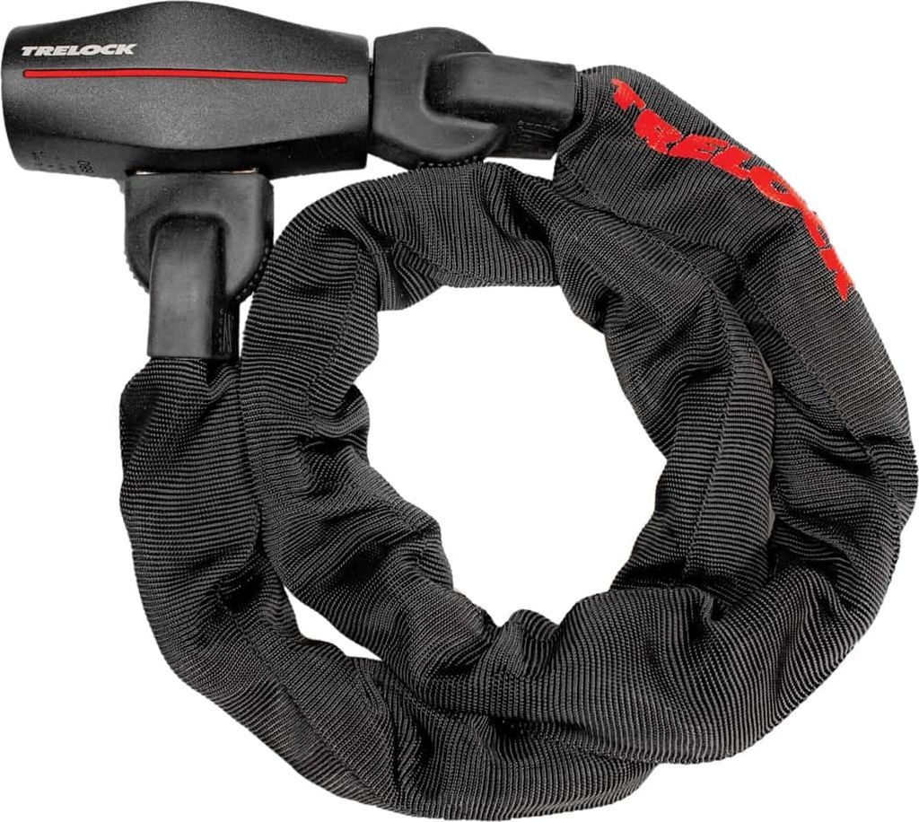 trelock bc 680 - godkendt kædelås - 110 cm/9,5 mm - sort/rød
