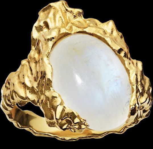 maanesten 35351a goddess ring, forgyldt