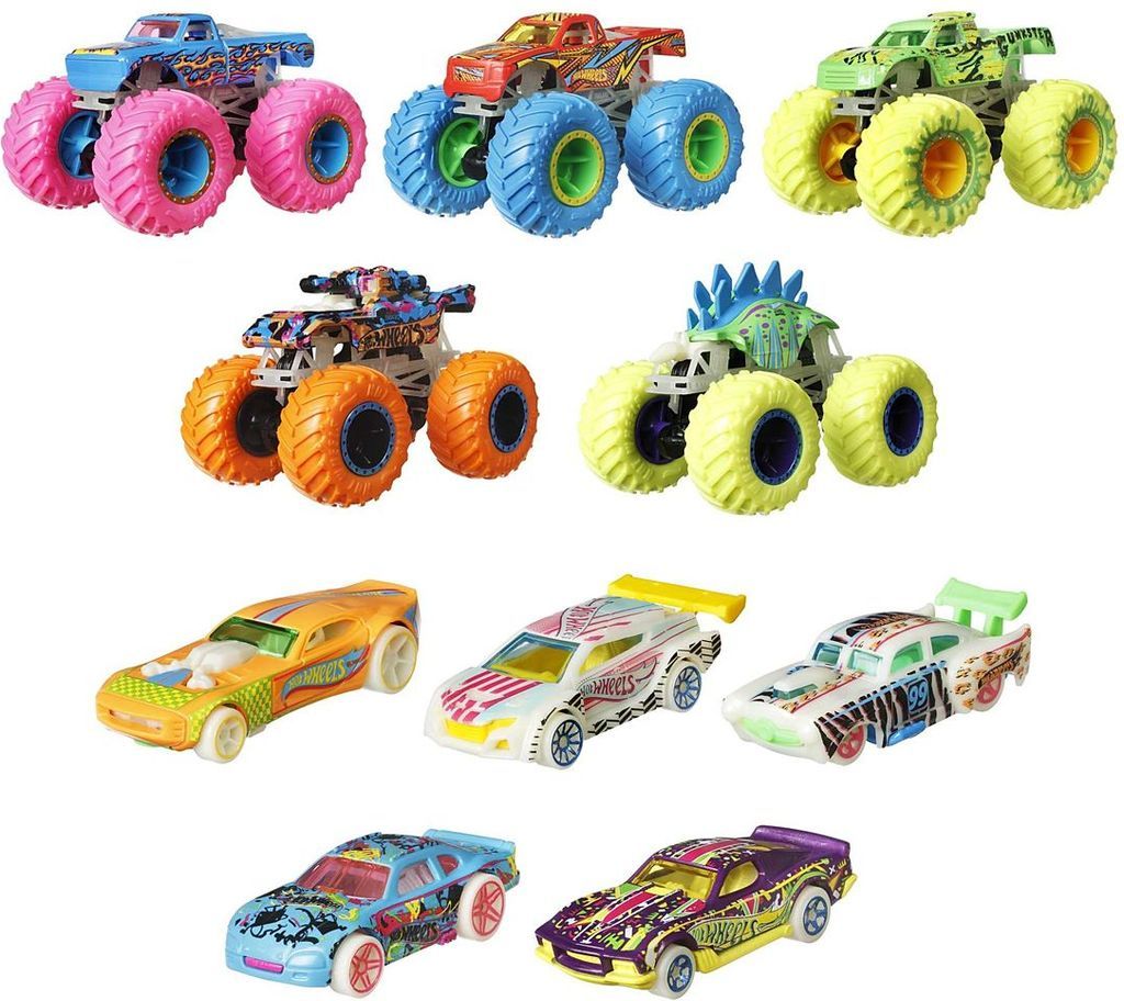 Hot Wheels Glow In The Dark 10 pack