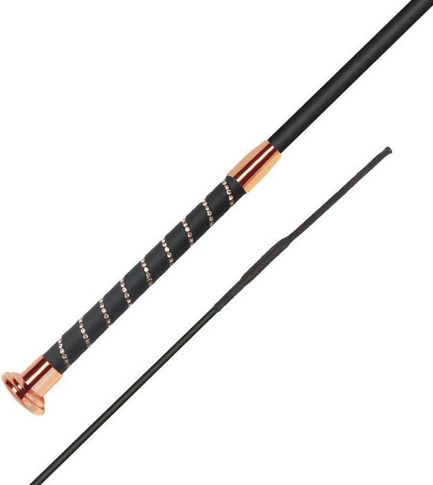 Fleck dressurpisk "Crystal Wrapped" - sort/rosegold