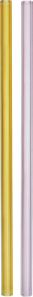 kosta boda - sipsavor 2-pack - sugerør - pinkyellow - 2