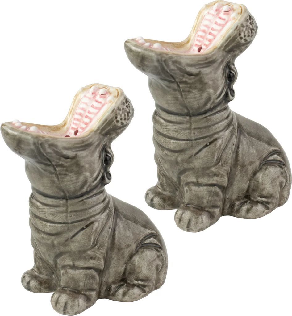 Donkey Salt- Og Pepper Dispenser - Hungry Hippos - Grey - ONE SIZE