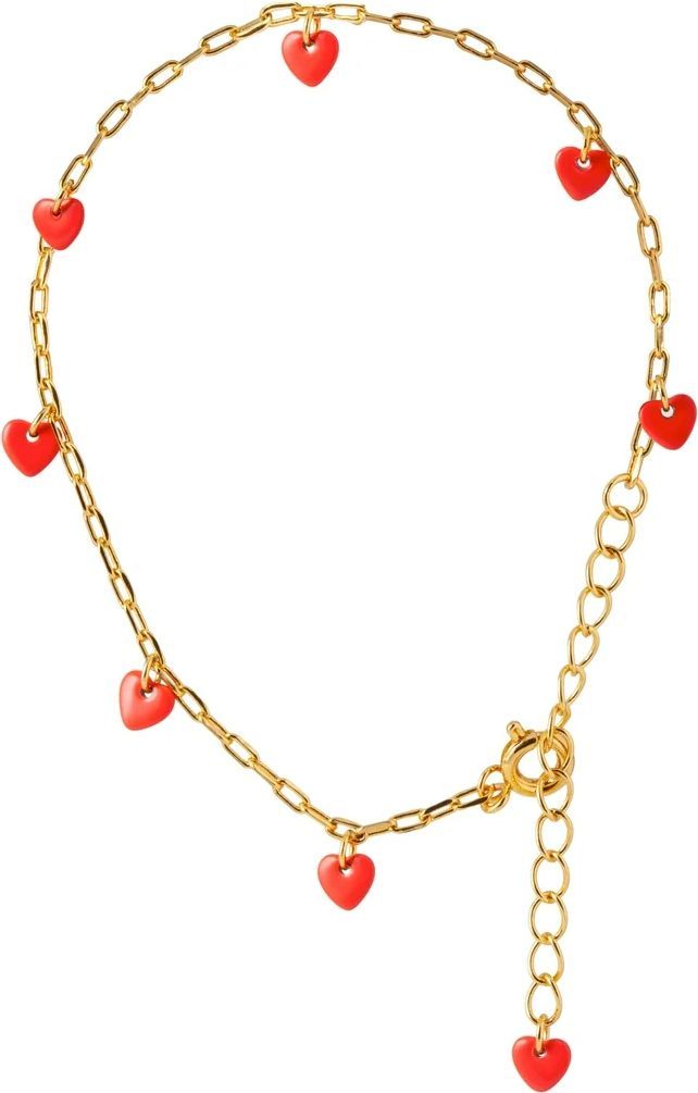 Love U Armbånd forgyldt - Passion Red