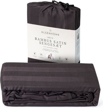 Bambus sengetøj - 140x220 cm - 100% Naturligt bambus - OlsenHome - Hvidt satinvævet dynebetræk