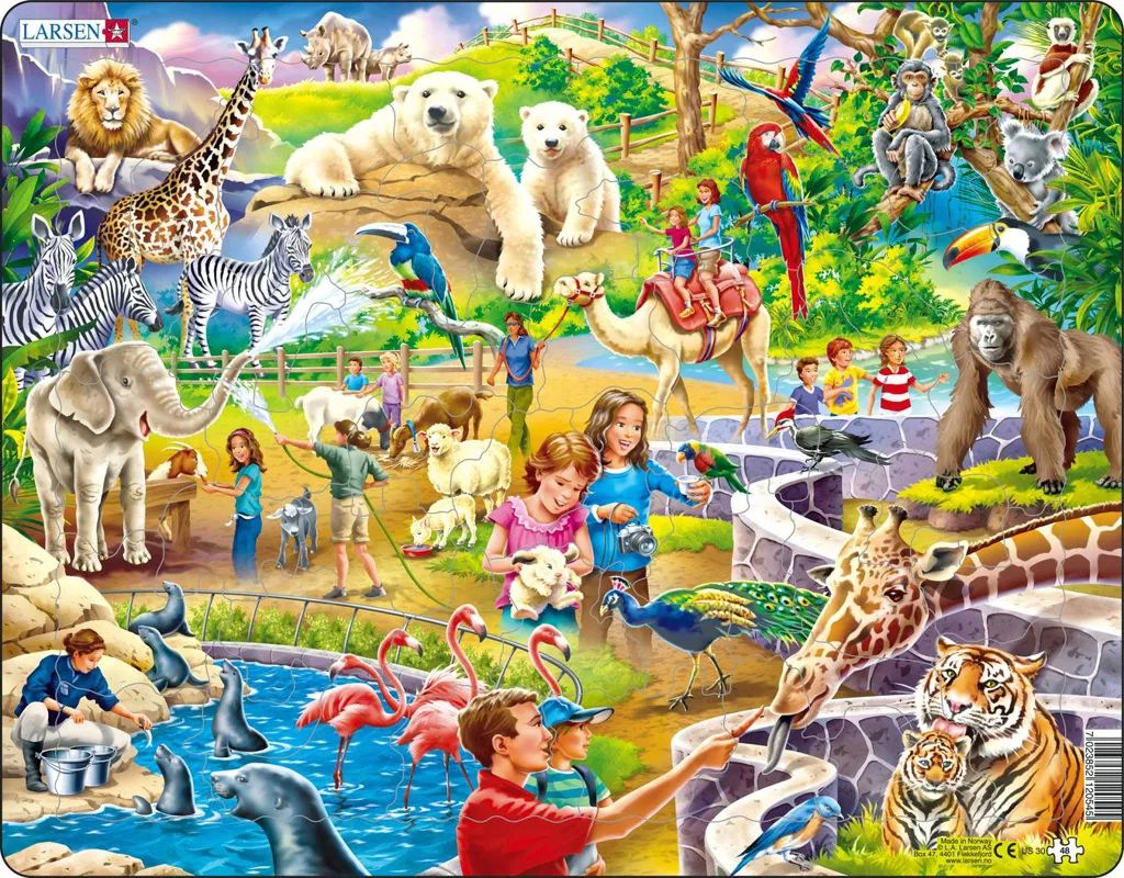 Selecta Play Larsen Jigsaw Puzzle Animals - At the Zoo 48 pcs. Floor