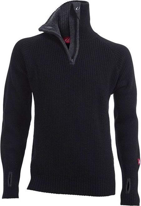 Ulvang Rav sweater w/zip uldtrøje-black/charcoal melange-S - Trøjer