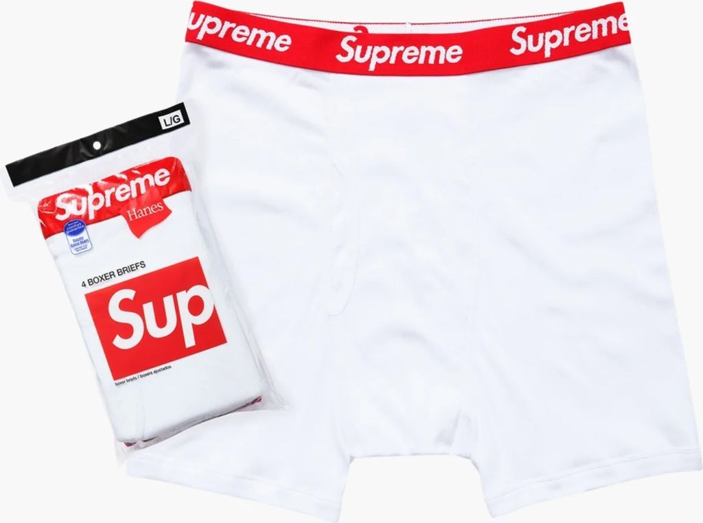 Supreme Hanes Boxer Briefs (4 stk.) "White"