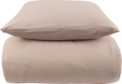 Sengetøj 140x220 cm - Bæk og Bølge - 100% bomulds krep - Sand ensfarvet