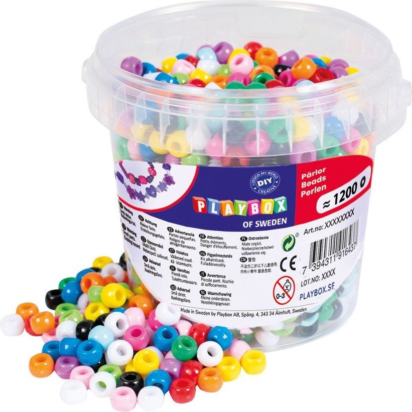 PlayBox Beads 1200pcs in Bucket