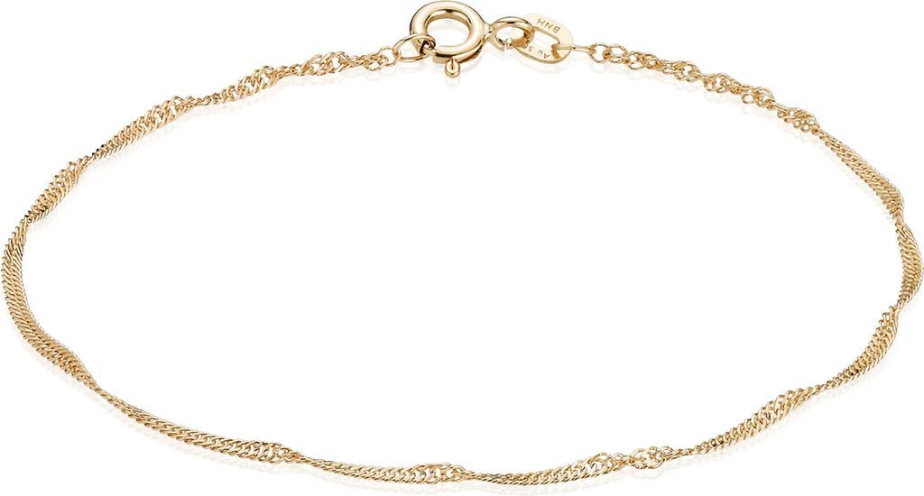 BNH - Singapore guld / hvidguld armbånd med fjederingslås