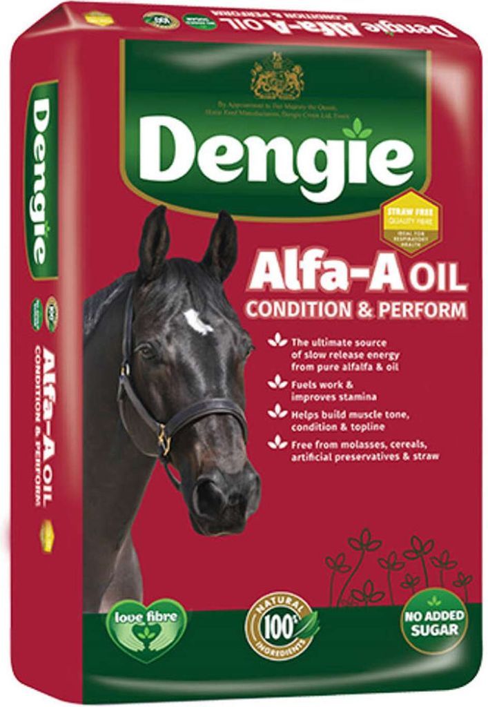 DENGIE Alfa-A Oil - Lucerne m 10 % Olie RØD, 15 kg - PrimePet
