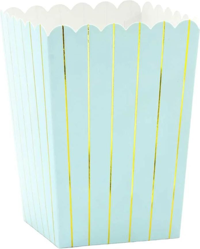 PartyDeco Popcorn Box Blue 6-pack
