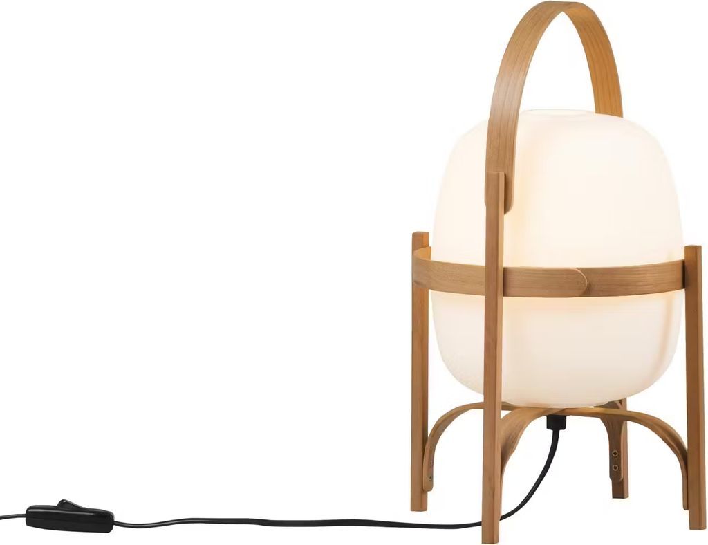 Santa & Cole Cestita White Opal/Cherry Nature Table Lamp 29cm