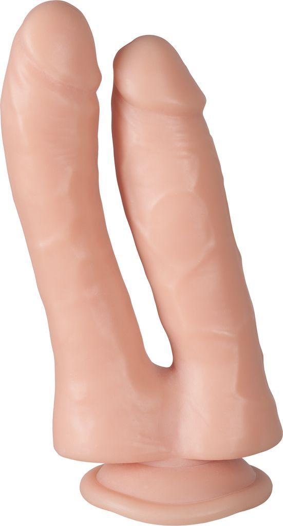 Willie City Realistik Dobbelt Dildo 18 cm Nude