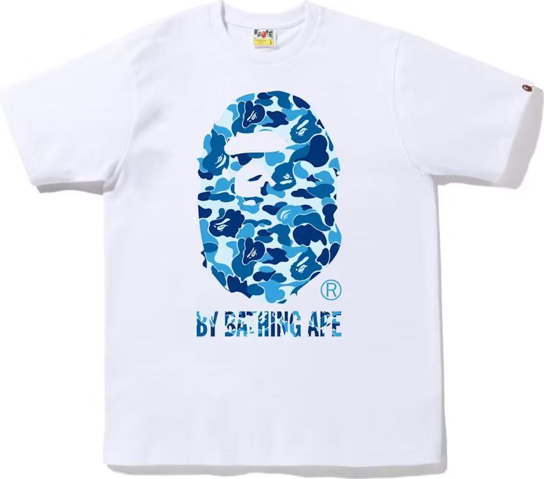 bape abc camo by bathing ape tee white/blue