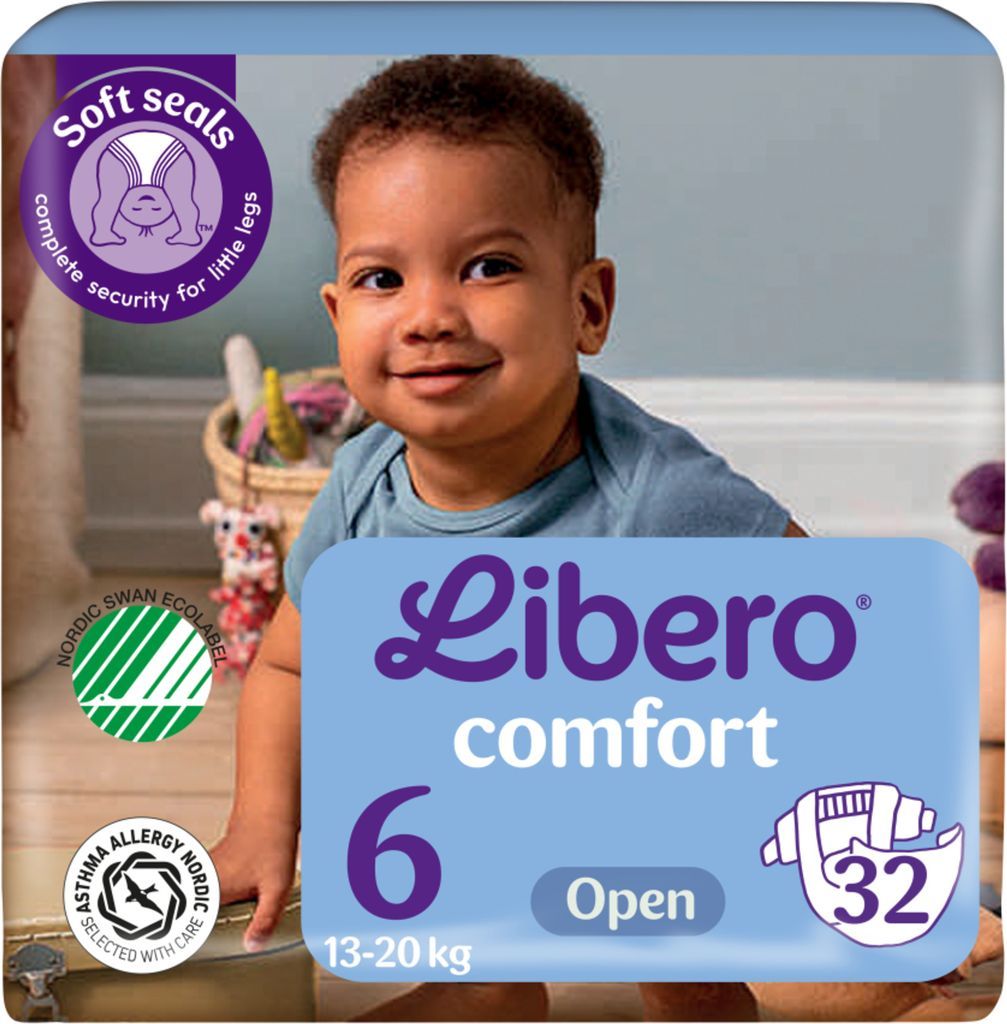 libero comfort åbne bleer str. 6, 13-20 kg - 32 stk