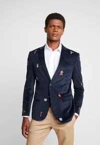 DINNER JACKET CHRISTMAS ICONS NAVY - Blazere - blue