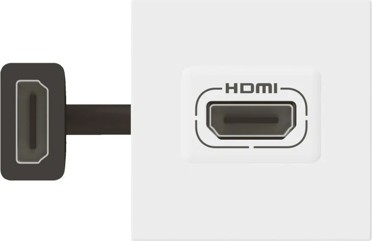 Mosaic AV HDMI udtag forlænger 15cm kabel 2M hvid