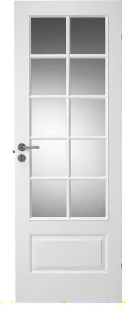 swedoor, indvendig dør m. glas, style sp10, hvid, m8x21, 725x2040 mm