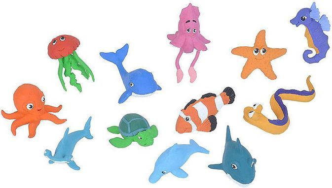 Wild Republic 20826 Figurines Figures Ocean Babies Playset, Nature Tube, 12 Pieces, Multi, Star, Jelly Fish