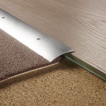 logoclic overgangsprofil rustfrit stål mat børstet 90x4 cm