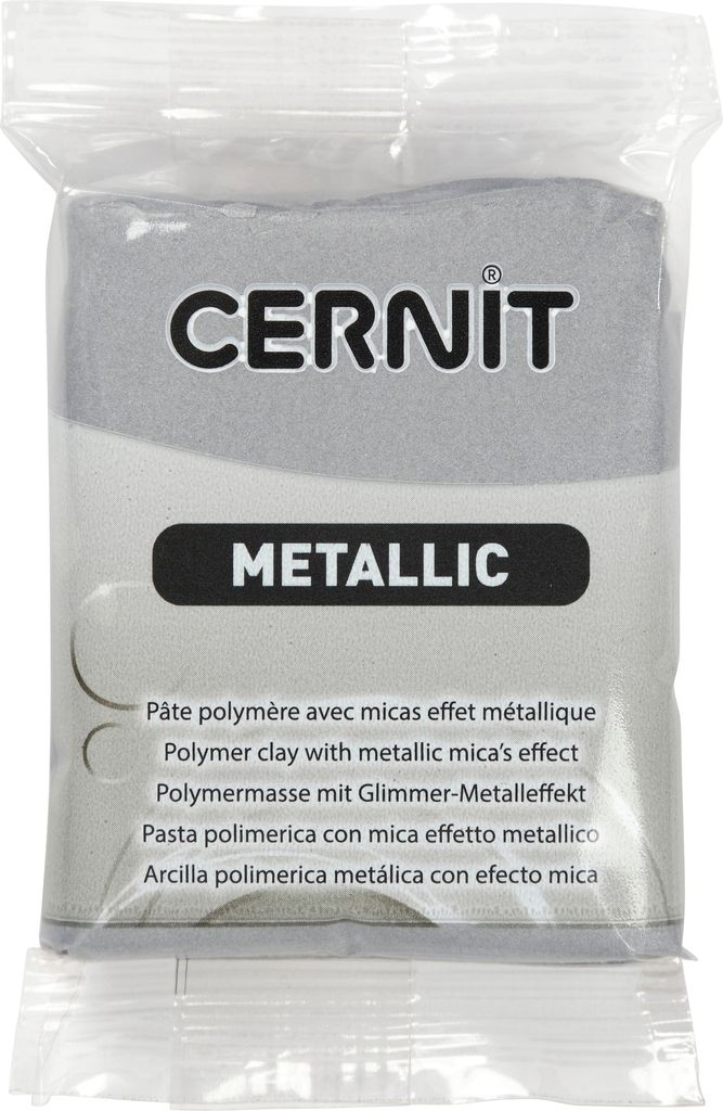 cernit polymer ler - metallic - sølv