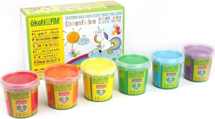 Ökonorm fingermaling - 6 farver - regnbue - Økofamilien