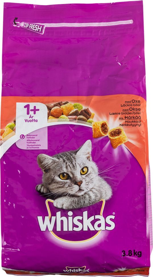 Whiskas 1+ Beef 3.8kg