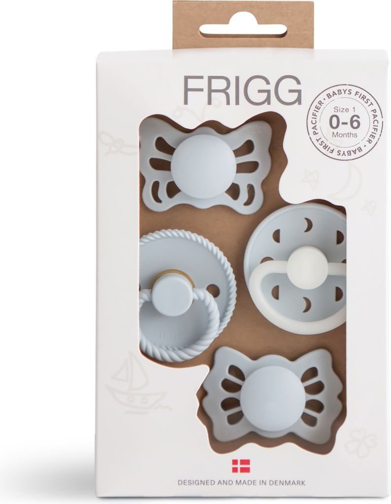 frigg baby's first pacifier 4-pack moonlight sailing - cream