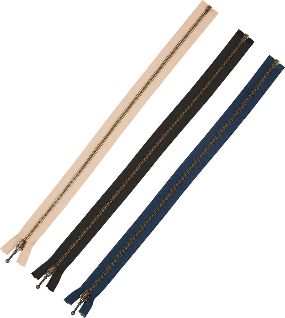 YKK Delbar Lynlås Antik Messing 60cm 4mm Marine