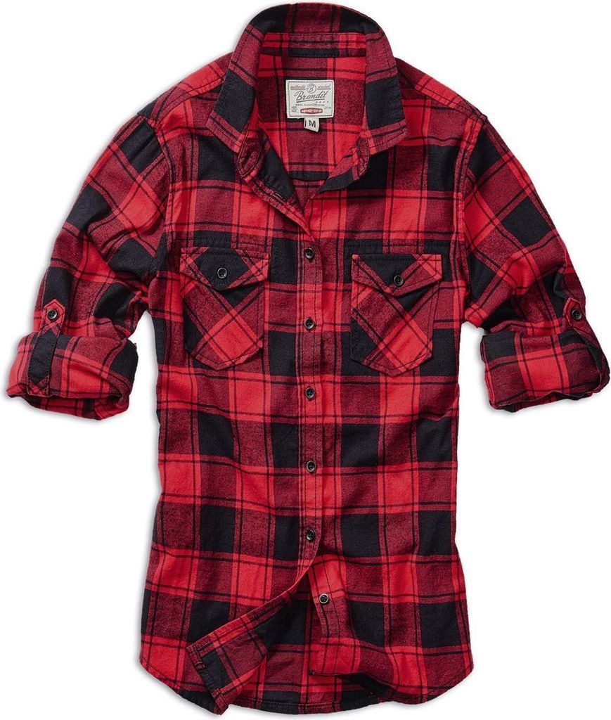 Brandit Amy Flannelskjorte Dame Rød/Sort - 5XL