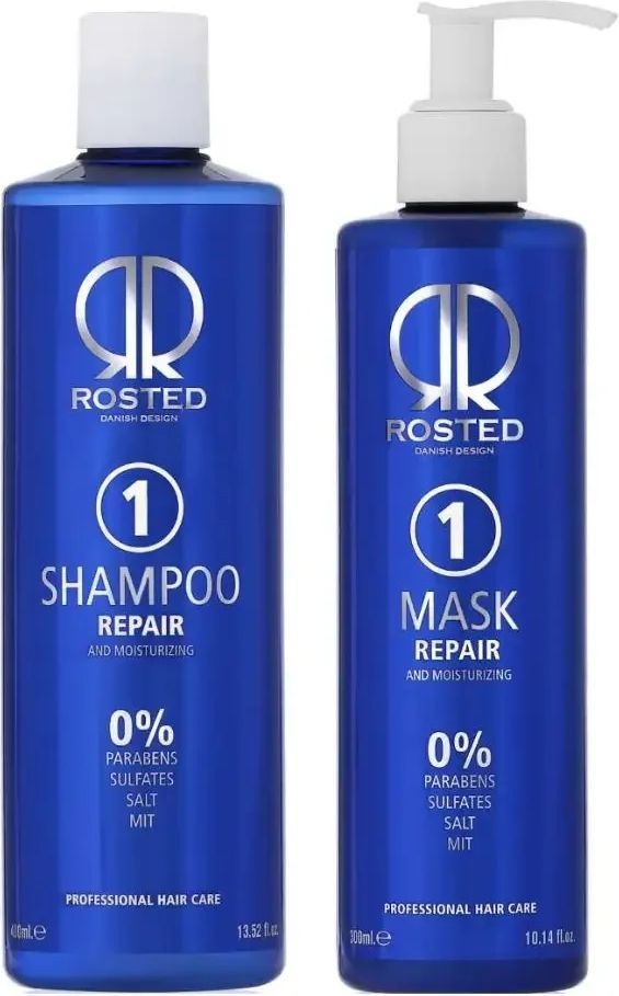 2 Produkter - Rosted 1 Repair Pakke - Rosted 1 Shampoo 400 ml - R