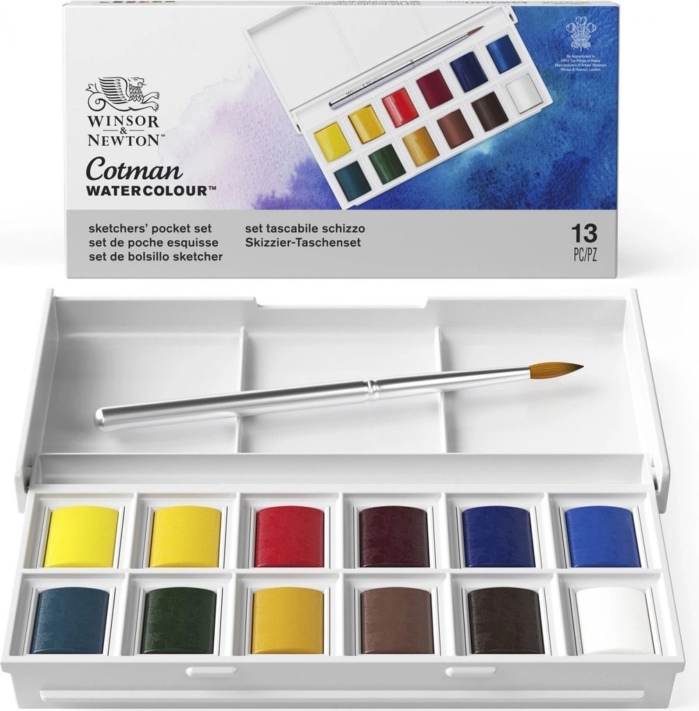Cotman Akvarellfärg Sketchers Pocket Box 12 ½ - koppar