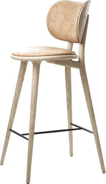 Mater High Stool Backrest Matte Laquered Barstol 97cm