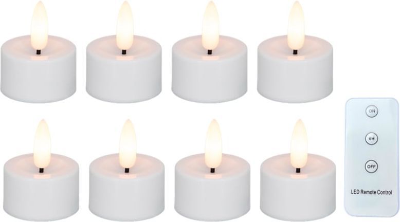 LED fyrfadslys sæt med fjernbetjening 9 dele