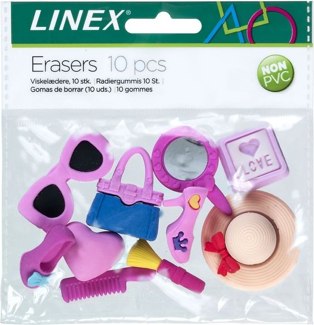 Linex 3D viskelæder 10 stk pink