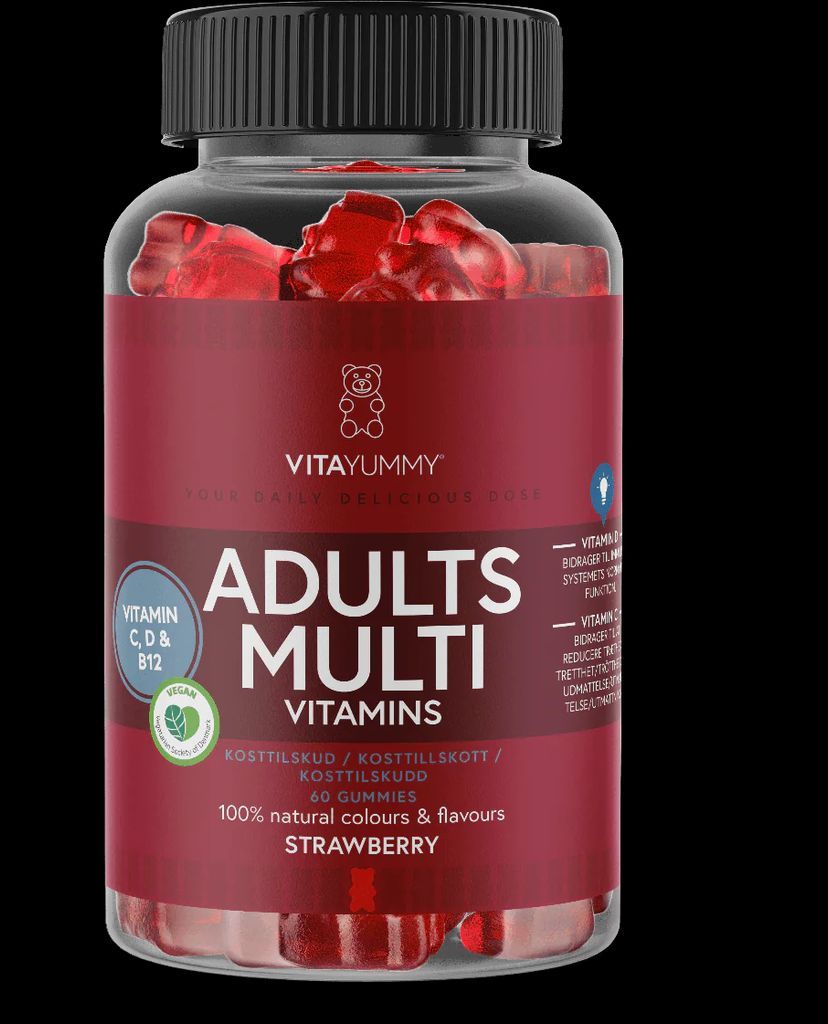 VitaYummy Adults Multivitamin - Strawberry (60 stk) - Kosttilskud