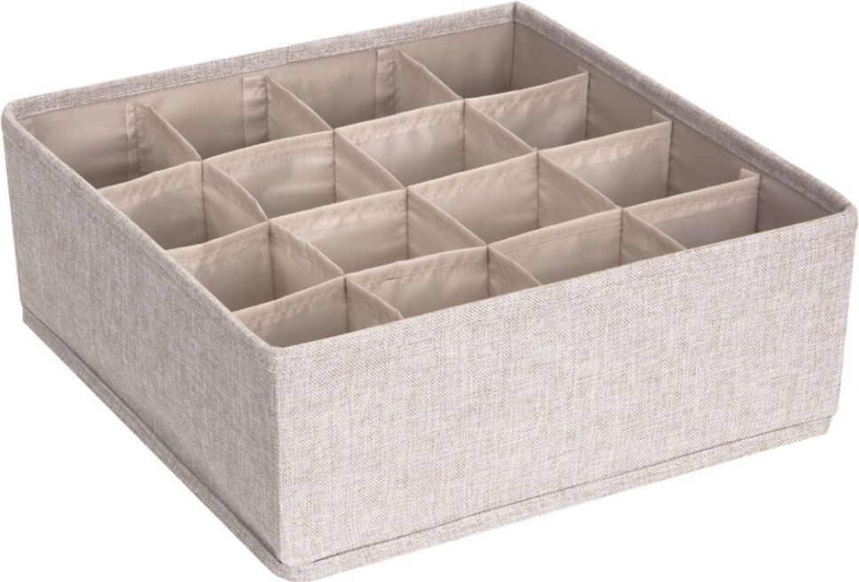 bigso, opbevaringskasse, 16 rum, beige