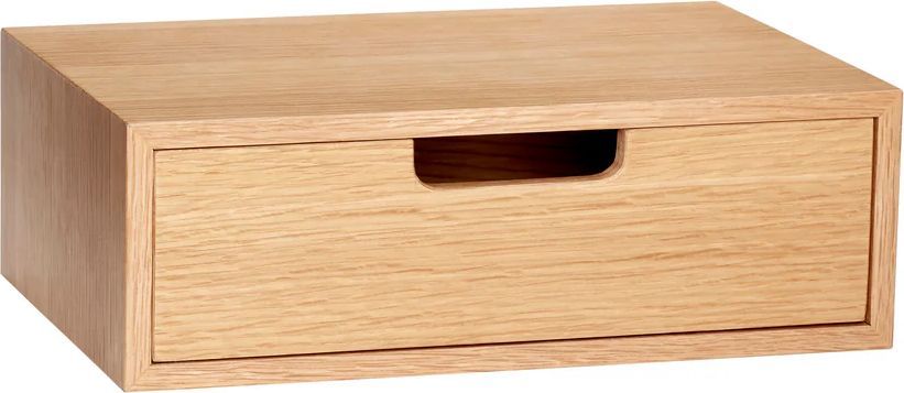 hübsch hide opbevaringskasse i egetræsfiner og mdf 30x20x10 cm