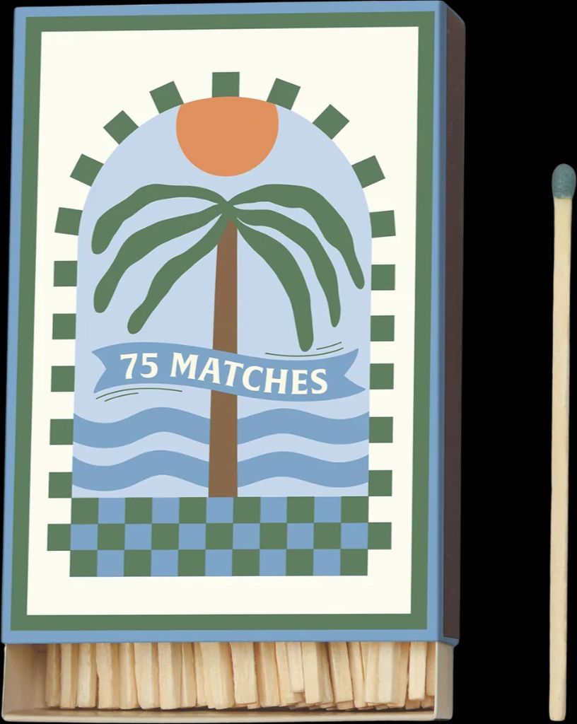 adopo palm tree tændstikæske, 75 tændstikker - dark green
