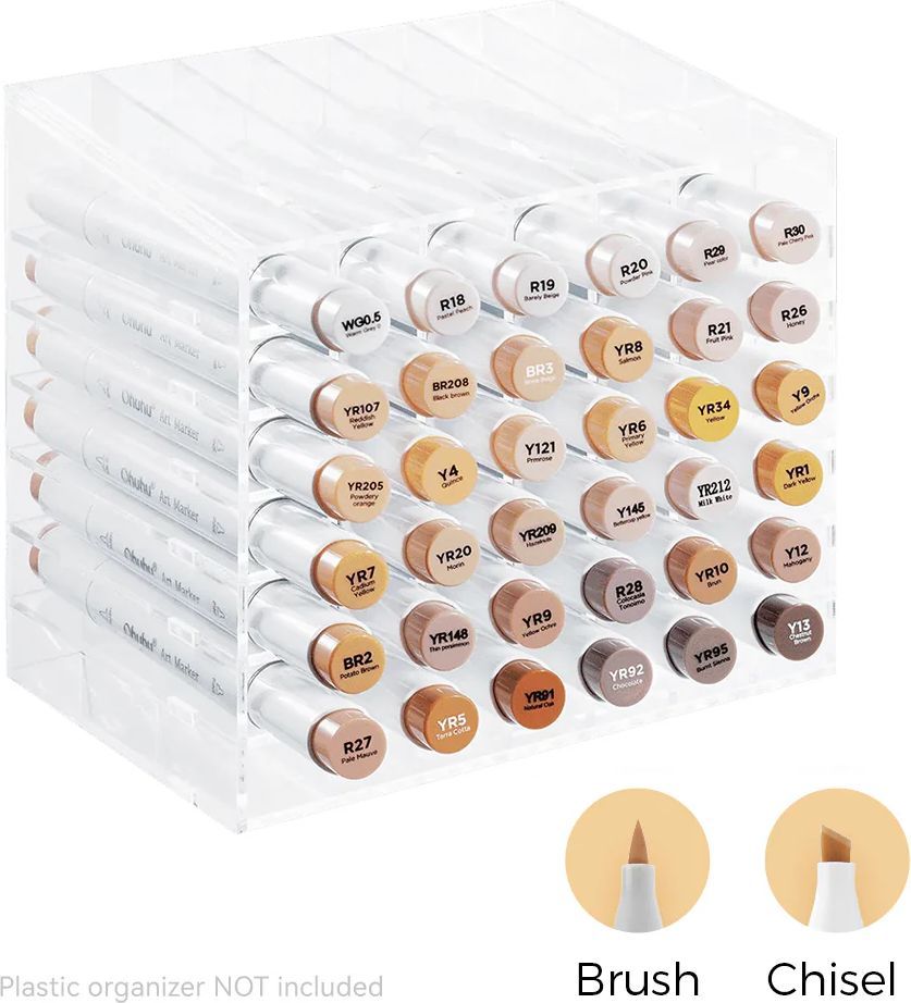 Ohuhu Honolulu 36 Skin Tone Colors Dual Tips Alcohol Art Markers
