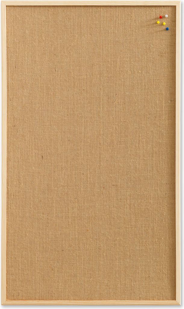 60 x 40 cm. Hessian opslagstavle med træramme
