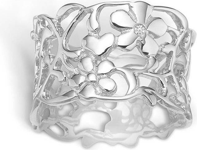 Sterling sølv ring med ægte diamant