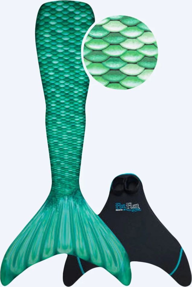 Fin Fun havfruehale til børn - Sæt - Celtic Green (Grøn)