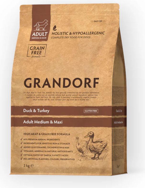 Grandorf Adult And, Kalkun Kornfri 3kg
